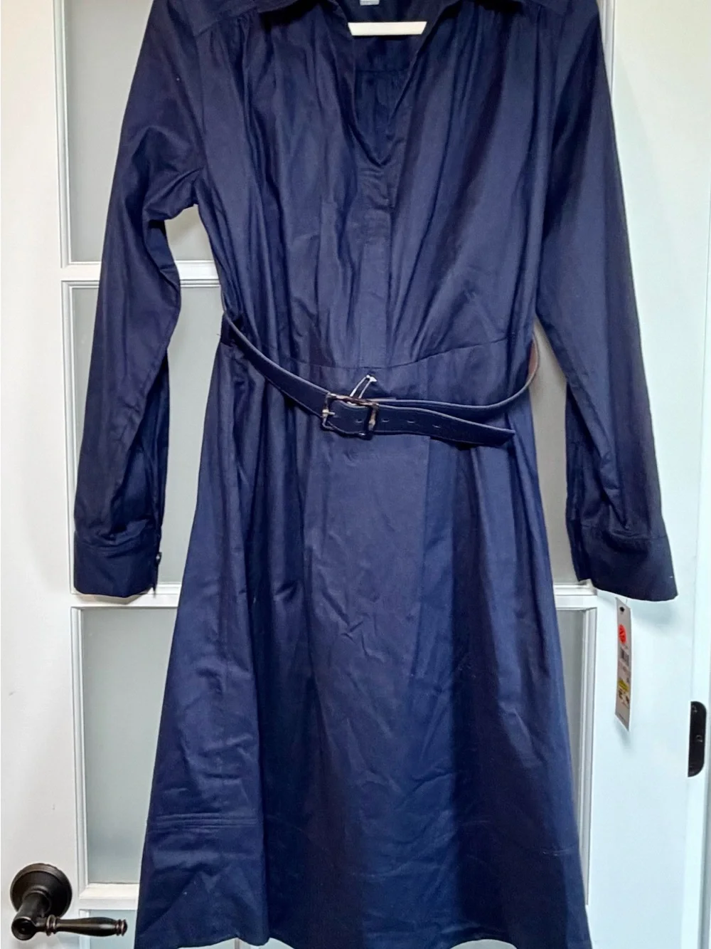 Calvin Klein Navy Belted Shirt Dress, Size 12, NWT